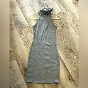 Charlotte Russe Gray Sleeveless Ribbed Dress